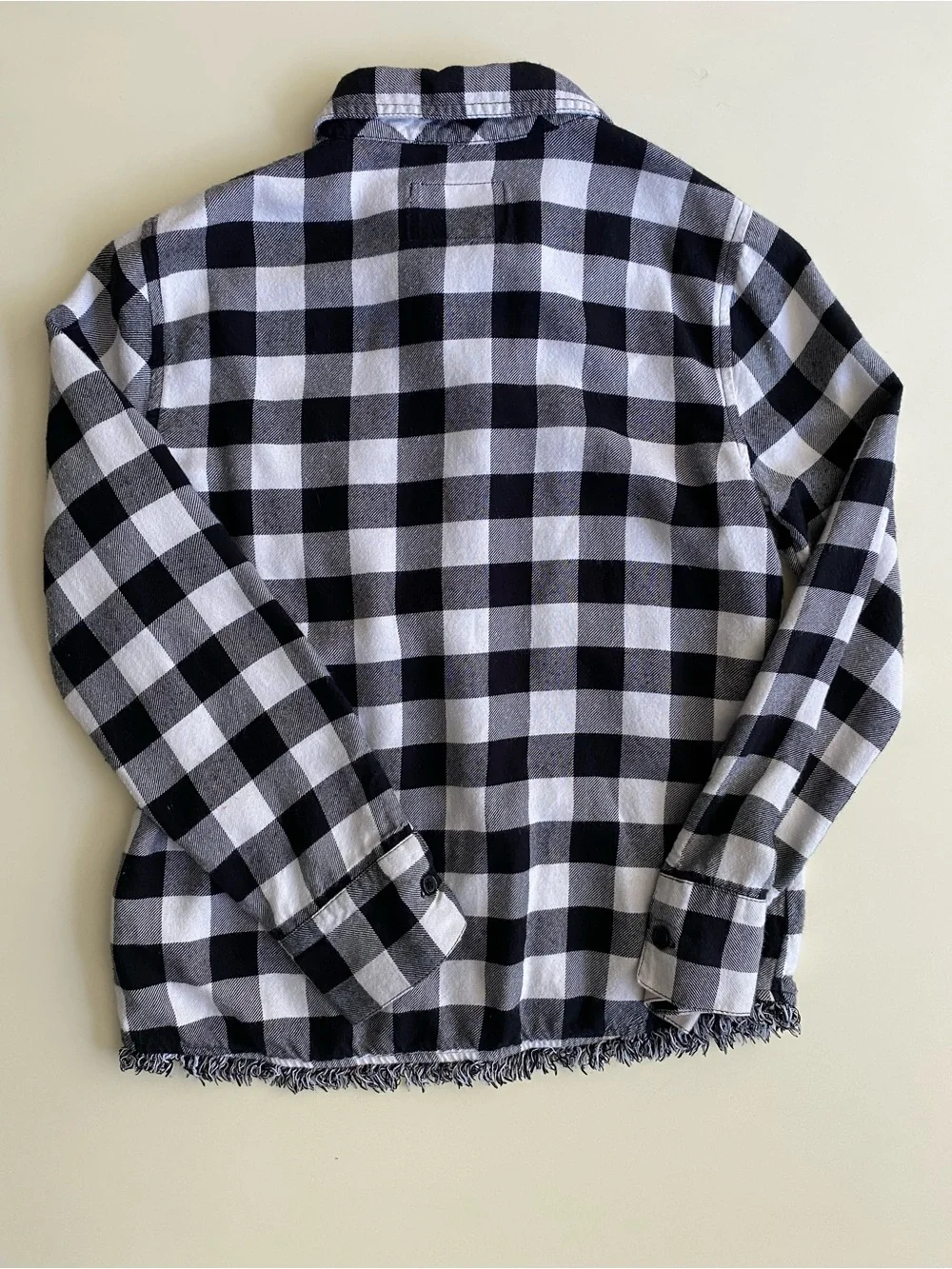 Black and white plaid flannel shirt